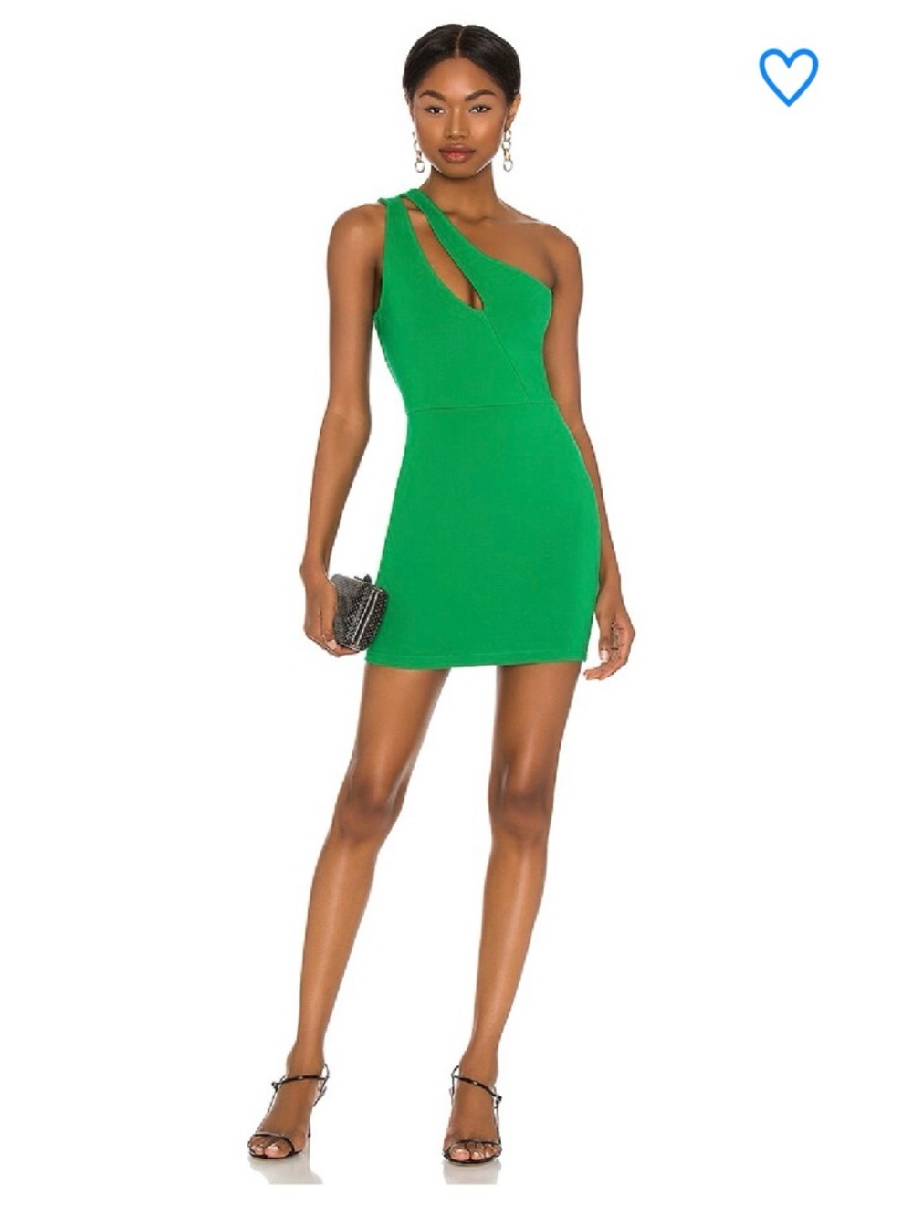 superdown One-Shoulder Cutout Mini Dress in Green